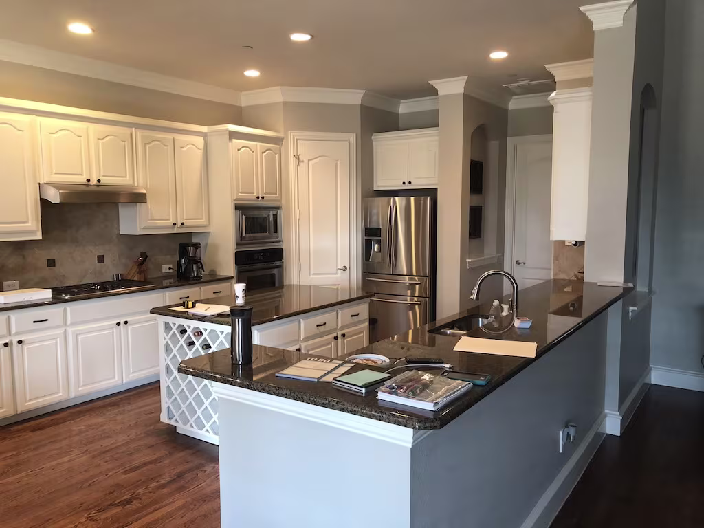 6. House - Before - Kitchen cabinet - Extended Quartz counter top.